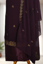 Georgette Churidar Material – Golden Thread Work with Stone Work