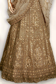 Wedding Lacha – Net with Stone & Thread Work
