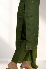 Silk Churidar with Copper Thread Work