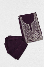 Georgette Churidar Material – Golden Thread Work