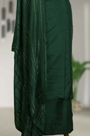 Silk Churidar Material with Golden Embroidery