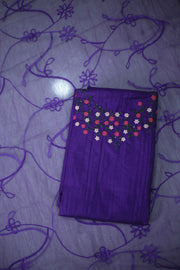 Floral Thread Work Silk Churidar Material