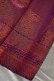 Semi Silk Saree – Brocade Work & Geometric Motif