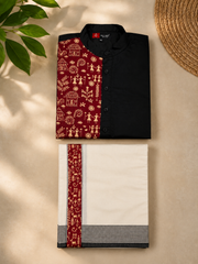Paul Berg Traditional Ajrakh Print Kurta Dhothi Set