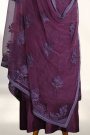 Silk Churidar Material – Thread Work with Button