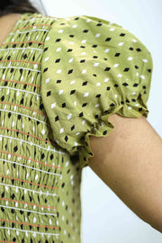 Cotton Night Dress with Smocking Design