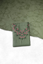 Floral Thread Work Silk Churidar Material