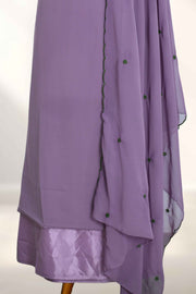 Georgette Churidar Material – Floral Thread Work
