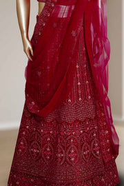 Elegant Wedding Lacha – Net with Stone & Thread Work
