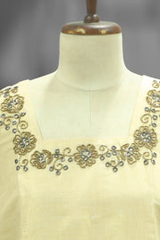 Golden Kasavu Tissue Long Top