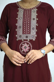 Cotton Kurti – Printed Mirror Work