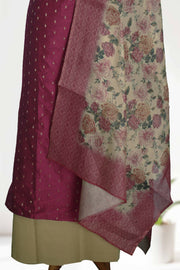 Silk Churidar Material with Print & Box Work