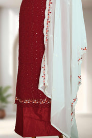 Georgette Churidar Material – Thread & Sequins Work