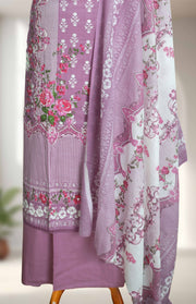 Cotton Churidar Material – Floral Print with Mirror & Stone Work