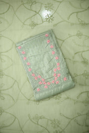 Floral Thread Work Silk Churidar Material