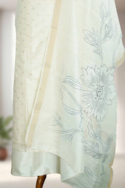 Silk Churidar Material-Thread Work With Butta