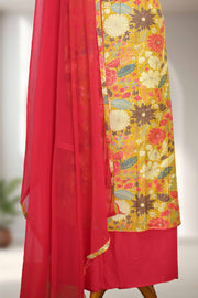 Cotton Churidar Material – Button Work & Print