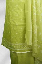 Elegant Printed Cotton Churidar Material with Mirror & Thread Work