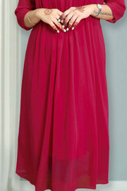 Georgette Flared Top with Cut Beads Work