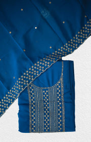 Georgette Churidar Material – Golden Thread Work with Stone