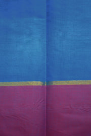 Handloom Cotton Saree – Small Thread Butta with Contrast Border