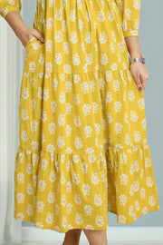 Printed Cotton Feeding Top with V-Neck