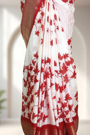 Leaf Motif Synthetic Saree