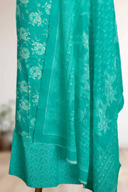 Cotton Churidar Material – Floral Print with Button Work