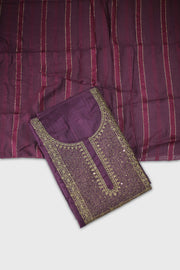 Silk Churidar Material – Golden Thread Work with Sequins