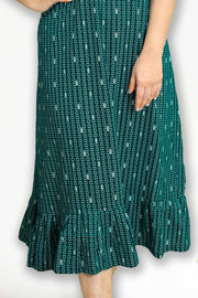 Cotton Night Dress with Print & Puff Sleeves