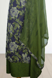 Cotton Churidar Material – Button Work & Floral Print