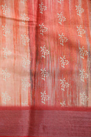 Synthetic Linen Saree with Batik Design