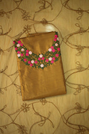 Floral Thread Work Silk Churidar Material