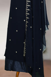 Georgette Churidar Material – Golden Thread Work with Stone