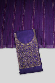 Silk Churidar Material – Golden Thread Work with Sequins