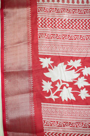 Leaf Motif Synthetic Saree