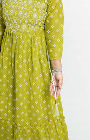 Cotton Kurti – Floral Thread & Sequins Work
