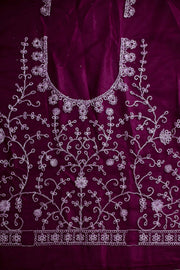 Wedding Lacha with Silver Thread Work – Net Fabric