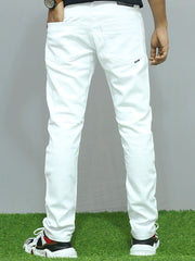 Regular fit white jeans pant