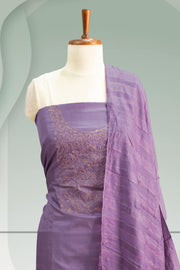 Golden Sequin Embroidered Silk Churidar Material