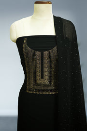 Georgette Churidar Material – Golden Thread Work