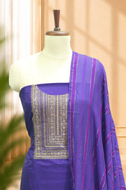Silk Churidar Material – Golden Thread Work with Sequins