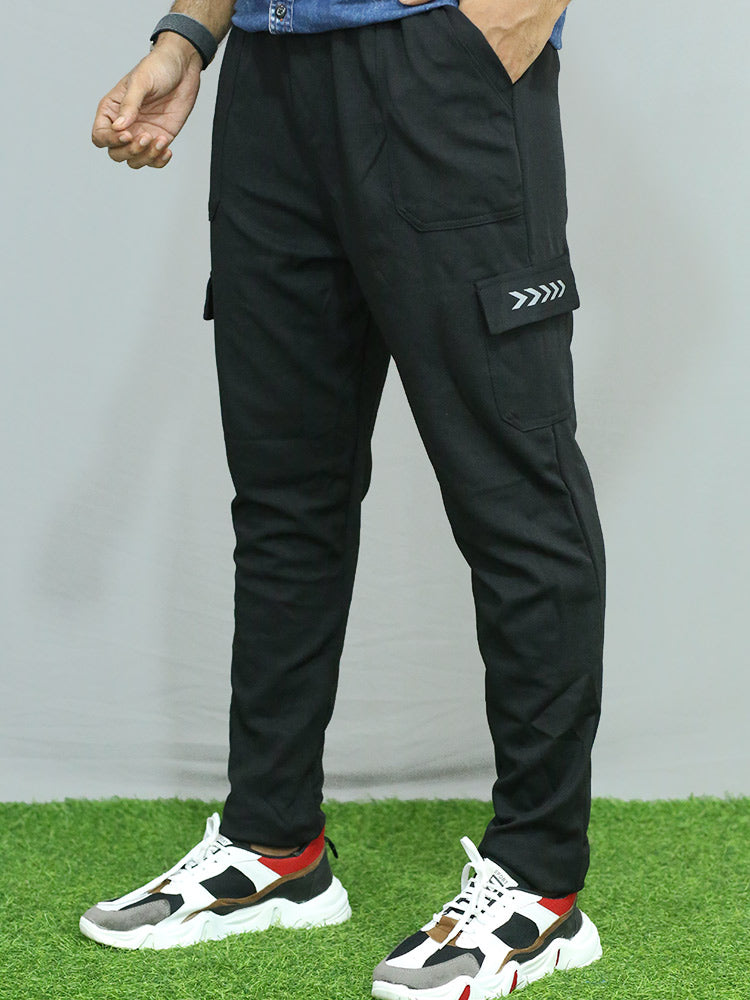 Solid Men Black, Red Track Pants | Faricon