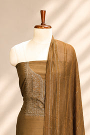 Silk Churidar Material – Golden Thread Work with Sequins
