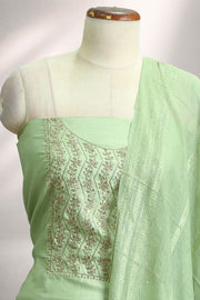Silk Churidar Material – Golden Thread Work with Sequins