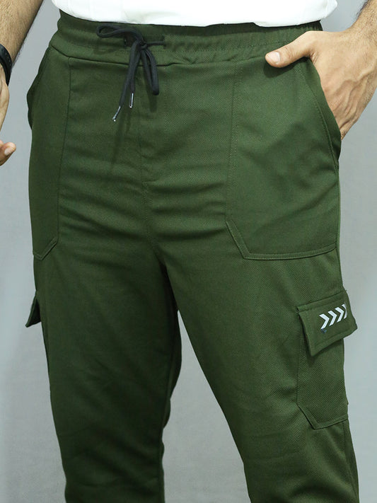 Men regular fit jogger with rib