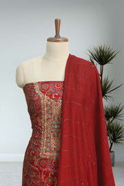 Printed Rayon Churidar Material with Mirror & Thread Work