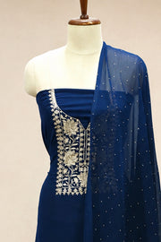Georgette Churidar Material – Golden Thread Work