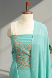 Georgette Churidar Material – Golden Thread Work