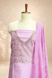 Silk Churidar Material – Golden Thread Work with Sequins